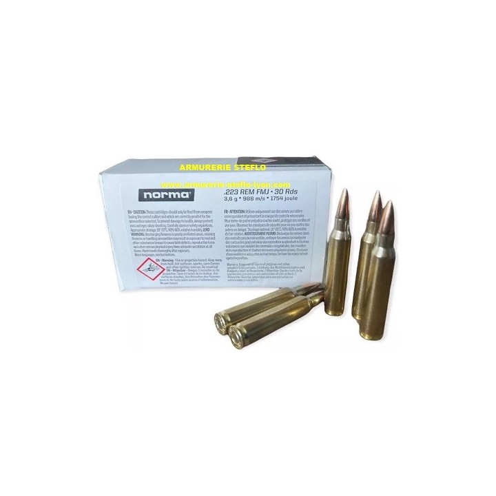 Norma 223 Rem - FMJ - 3,6g/55grs - (x30)