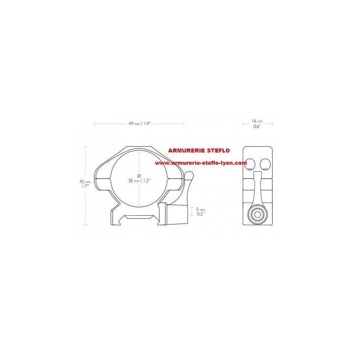 Colliers Hawke 30mm amovible