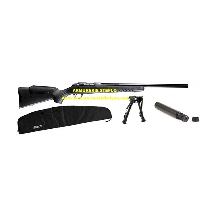Pack Sako Quad Heavy Barrel 22LR modérateur de son + bipied + housse