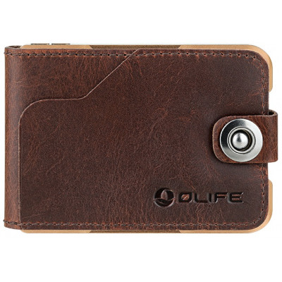 Olight - Porte carte cuir marron