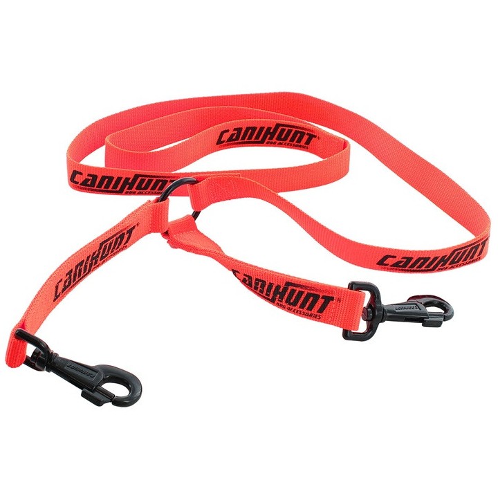 Laisse double nylon Orange  1,5m - Hunter - Canihunt